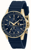 Buy Shop Maserati SFIDA Chronograph Blue Dial Blue Rubber Strap Watch For Men - R8871640004 USA Online