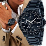 Buy Shop Maserati SFIDA Chronograph Blue Dial Blue Steel Strap Watch For Men - R8873640023 USA Online