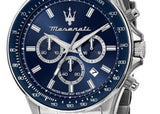 Buy Shop Maserati SFIDA Chronograph Blue Dial Silver Steel Strap Watch for Men - R8873640025 USA Online