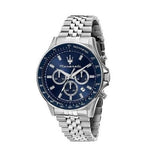 Buy Shop Maserati SFIDA Chronograph Blue Dial Silver Steel Strap Watch for Men - R8873640025 USA Online