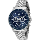 Buy Shop Maserati SFIDA Chronograph Blue Dial Silver Steel Strap Watch for Men - R8873640025 USA Online