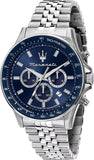 Buy Shop Maserati SFIDA Chronograph Blue Dial Silver Steel Strap Watch for Men - R8873640025 USA Online