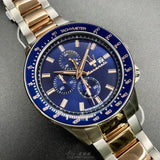 Buy Shop Maserati SFIDA Chronograph Blue Dial Two Tone Steel Strap Watch For Men - R8873640012 USA Online