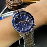 Buy Shop Maserati SFIDA Chronograph Blue Dial Two Tone Steel Strap Watch For Men - R8873640012 USA Online