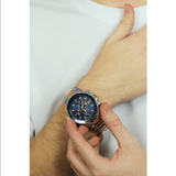 Buy Shop Maserati SFIDA Chronograph Blue Dial Two Tone Steel Strap Watch For Men - R8873640012 USA Online