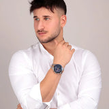 Buy Shop Maserati SFIDA Chronograph Blue Dial Two Tone Steel Strap Watch for Men - R8873640022 USA Online