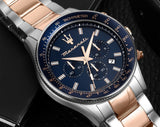 Buy Shop Maserati SFIDA Chronograph Blue Dial Two Tone Steel Strap Watch for Men - R8873640022 USA Online