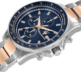 Buy Shop Maserati SFIDA Chronograph Blue Dial Two Tone Steel Strap Watch for Men - R8873640022 USA Online