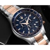 Buy Shop Maserati SFIDA Chronograph Blue Dial Two Tone Steel Strap Watch for Men - R8873640022 USA Online