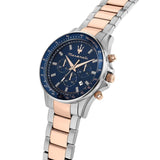 Buy Shop Maserati SFIDA Chronograph Blue Dial Two Tone Steel Strap Watch for Men - R8873640022 USA Online