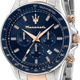 Buy Shop Maserati SFIDA Chronograph Blue Dial Two Tone Steel Strap Watch for Men - R8873640022 USA Online