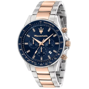 Buy Shop Maserati SFIDA Chronograph Blue Dial Two Tone Steel Strap Watch for Men - R8873640022 USA Online
