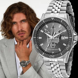 Buy Shop Maserati SFIDA Chronograph Grey Dial Silver Steel Strap Watch for Men - R8853140010 USA Online