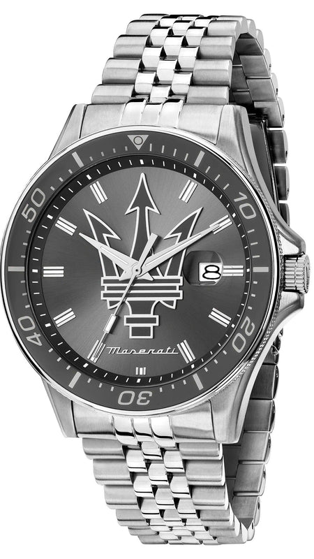 Buy Shop Maserati SFIDA Chronograph Grey Dial Silver Steel Strap Watch for Men - R8853140010 USA Online