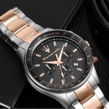 Buy Shop Maserati SFIDA Chronograph Grey Dial Two Tone Steel Strap Watch for Men - R8873640021 USA Online