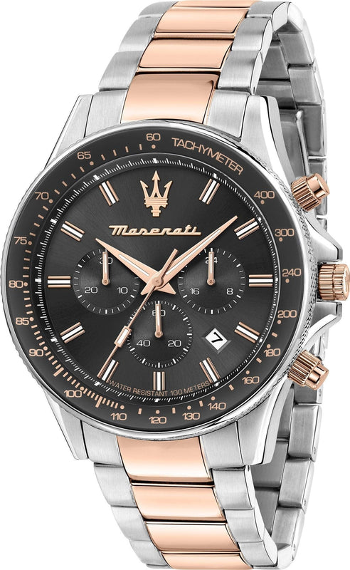 Buy Shop Maserati SFIDA Chronograph Grey Dial Two Tone Steel Strap Watch for Men - R8873640021 USA Online
