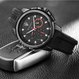 Buy Shop Maserati SFIDA Chronograph Quartz Stainless Steel Black Dial Watch For Men - R8851123007 USA Online