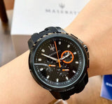 Buy Shop Maserati SFIDA Chronograph Quartz Stainless Steel Black Dial Watch For Men - R8851123007 USA Online