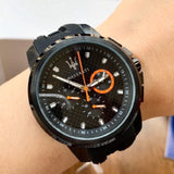 Buy Shop Maserati SFIDA Chronograph Quartz Stainless Steel Black Dial Watch For Men - R8851123007 USA Online