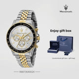 Buy Shop Maserati SFIDA Chronograph Silver Dial Two Tone Steel Strap Watch for Men - R8873640024 USA Online