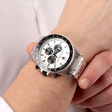 Buy Shop Maserati SFIDA Chronograph White Dial Silver Steel Strap Watch For Men - R8873640003 USA Online