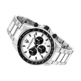 Buy Shop Maserati SFIDA Chronograph White Dial Silver Steel Strap Watch For Men - R8873640003 USA Online