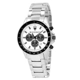 Buy Shop Maserati SFIDA Chronograph White Dial Silver Steel Strap Watch For Men - R8873640003 USA Online