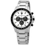 Buy Shop Maserati SFIDA Chronograph White Dial Silver Steel Strap Watch For Men - R8873640003 USA Online