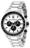 Buy Shop Maserati SFIDA Chronograph White Dial Silver Steel Strap Watch For Men - R8873640003 USA Online