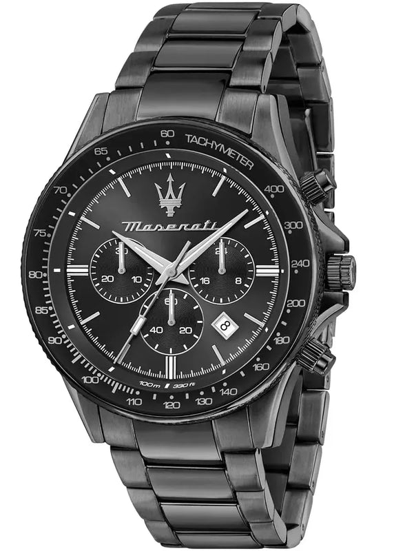 Buy Shop Maserati SFIDA Limited Edition Chronograph Black Dial Black Steel Strap Watch for Men - R8873640016 USA Online