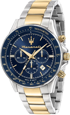 Buy Shop Maserati SFIDA Limited Edition Chronograph Blue Dial Two Tone Steel Strap Watch for Men - R8873640017 USA Online