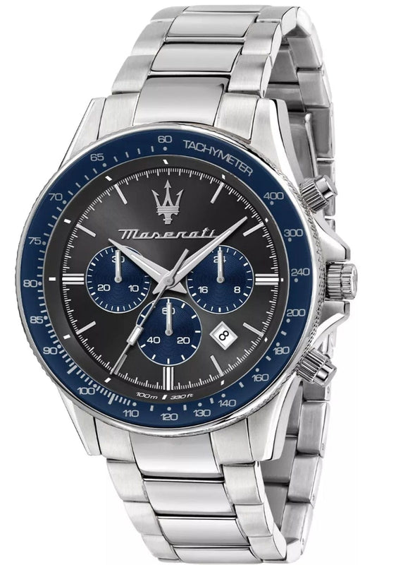 Buy Shop Maserati SFIDA Limited Edition Chronograph Grey Dial Silver Steel Strap Watch for Men - R8873640018 USA Online