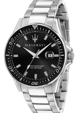 Buy Shop Maserati SFIDA Quartz Black Dial Stainless Steel Watch For Men - R8853140002 USA Online