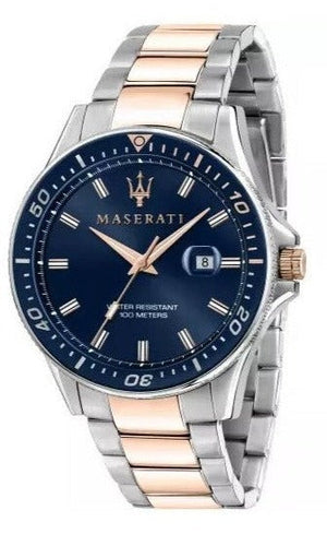 Buy Shop Maserati SFIDA Quartz Blue Dial Stainless Steel 44mm Watch For Men - R8853140003 USA Online