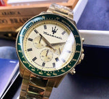 Buy Shop Maserati SFIDA Quartz Yellow Dial Gold Strap Watch For Men - R8873640005 USA Online