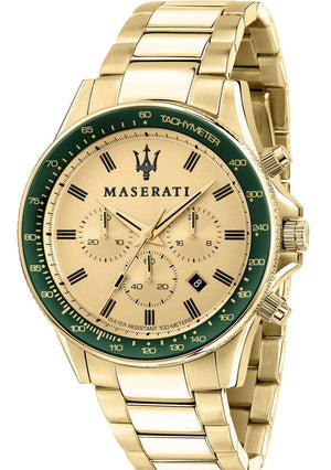 Buy Shop Maserati SFIDA Quartz Yellow Dial Gold Strap Watch For Men - R8873640005 USA Online