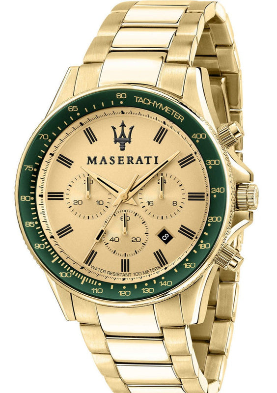 Buy Shop Maserati SFIDA Quartz Yellow Dial Gold Strap Watch For Men - R8873640005 USA Online