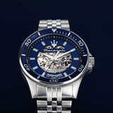 Buy Shop Maserati SFIDA Skeleton Automatic Blue Dial Silver Steel Strap Watch for Men - R8823140011 USA Online