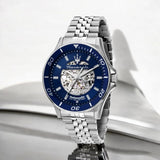 Buy Shop Maserati SFIDA Skeleton Automatic Blue Dial Silver Steel Strap Watch for Men - R8823140011 USA Online