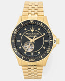 Buy Shop Maserati SFIDA Special Edition Automatic Black Dial Gold Steel Strap Watch for Men - R8823140012 USA Online