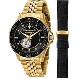 Buy Shop Maserati SFIDA Special Edition Automatic Black Dial Gold Steel Strap Watch for Men - R8823140012 USA Online