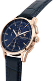 Buy Shop Maserati Sorpasso Chronograph Blue Dial Blue Leather Strap Watch for Men - R8871624009 USA Online