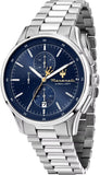 Buy Shop Maserati Sorpasso Chronograph Blue Dial Silver Steel Strap Watch for Men - R8873624004 USA Online