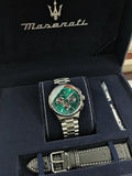 Buy Shop Maserati Sorpasso Chronograph Green Dial Silver Steel Strap Watch for Men - R8873624002 USA Online
