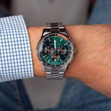 Buy Shop Maserati Sorpasso Chronograph Green Dial Silver Steel Strap Watch for Men - R8873624002 USA Online