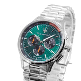 Buy Shop Maserati Sorpasso Chronograph Green Dial Silver Steel Strap Watch for Men - R8873624002 USA Online