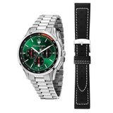 Buy Shop Maserati Sorpasso Chronograph Green Dial Silver Steel Strap Watch for Men - R8873624002 USA Online