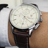 Buy Shop Maserati Sorpasso Chronograph White Dial Brown Leather Strap Watch for Men - R8871624010 USA Online