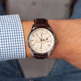 Buy Shop Maserati Sorpasso Chronograph White Dial Brown Leather Strap Watch for Men - R8871624010 USA Online