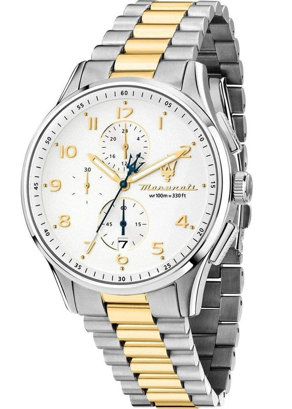 Buy Shop Maserati Sorpasso Chronograph White Dial Two Tone Steel Strap Watch for Men - R8873624003 USA Online